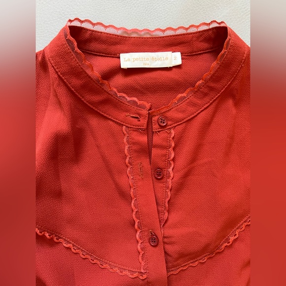 La Petite Étoile Burnt Orange Button Down - Picture 2 of 7